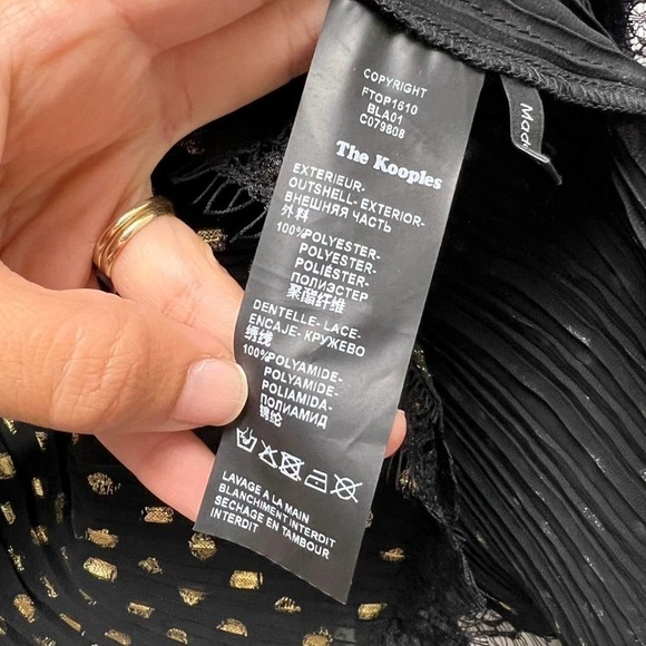 THE KOOPLES Moonlight Golden Dots Off Shoulder Top - Picture 5 of 8